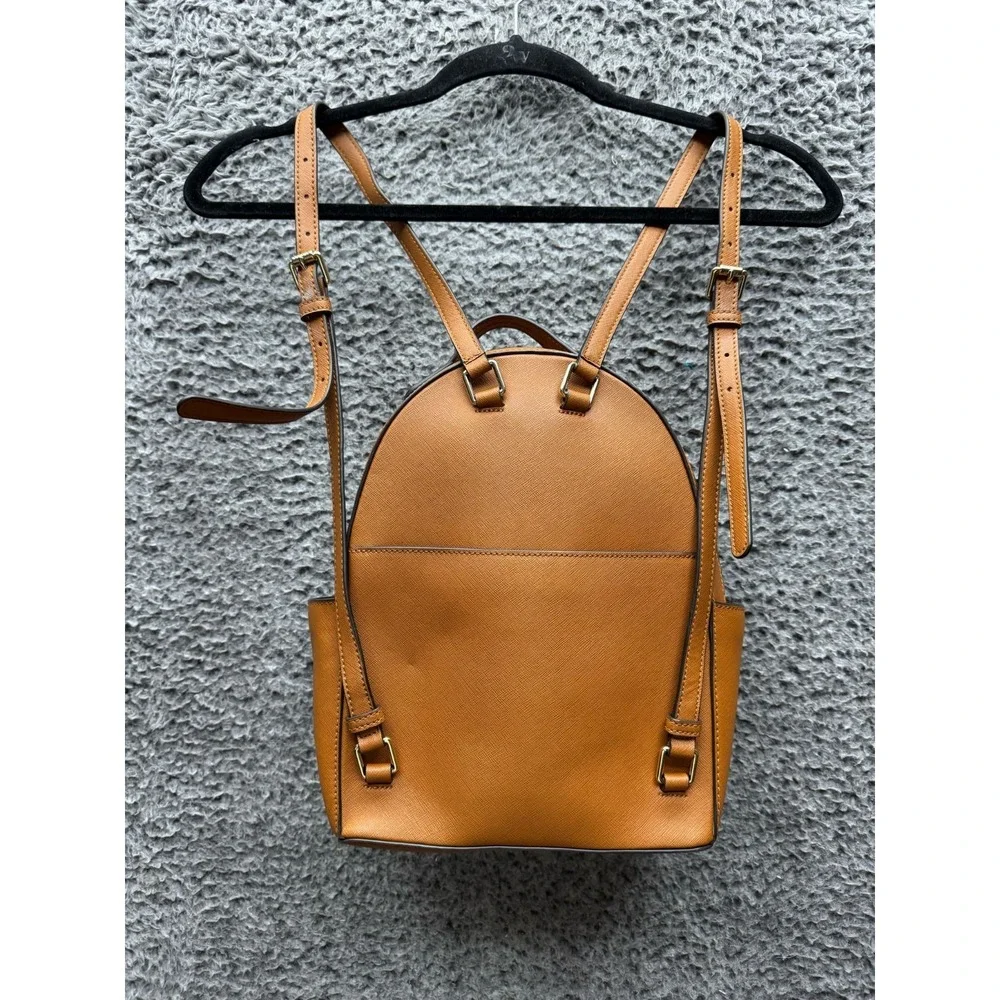 Henri Bendel Leather 57th School & Work Backpack Bag‎ Brown w/ Keychains